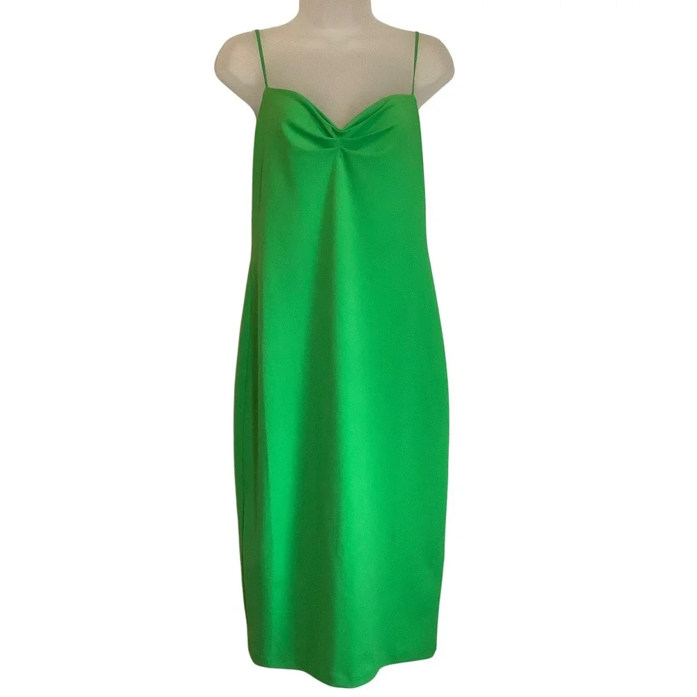 zara gathered satin dress Gathered Linen Blend Dress Zara Teal Dress JOSEPH Gathered Linen And Cotton-blend Midi Dress THE